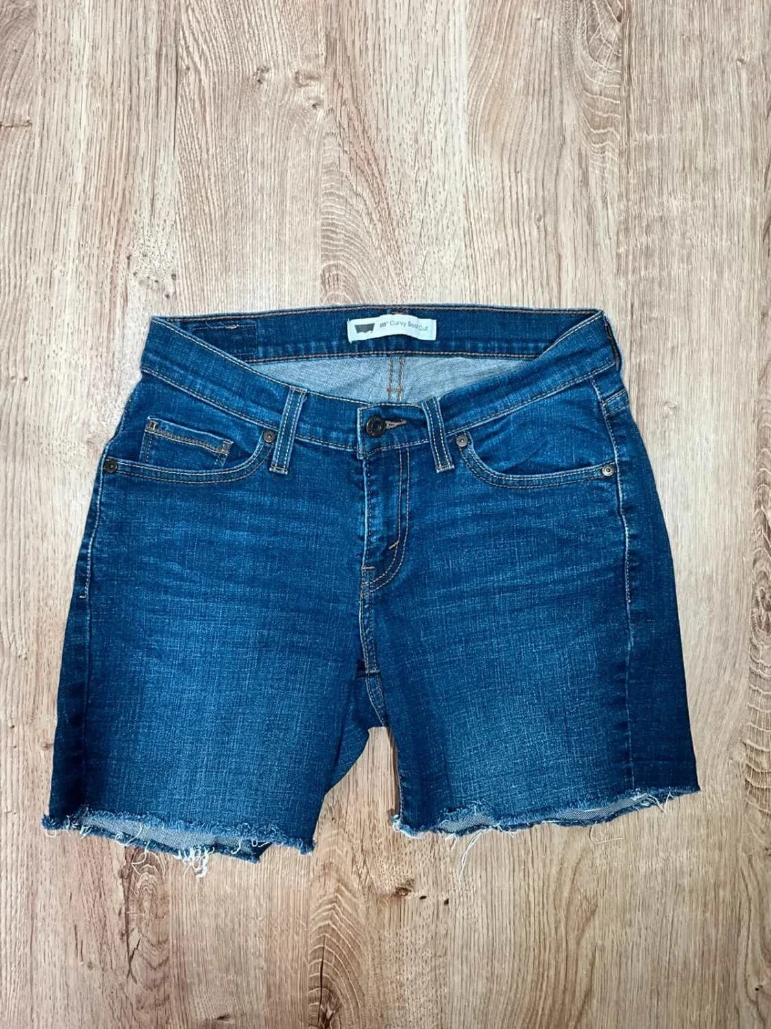 Short en jean Levi's 529 Curvy Boot Cut Femme Vintage 99% Coton Bleu foncé Slv023 – photo 2